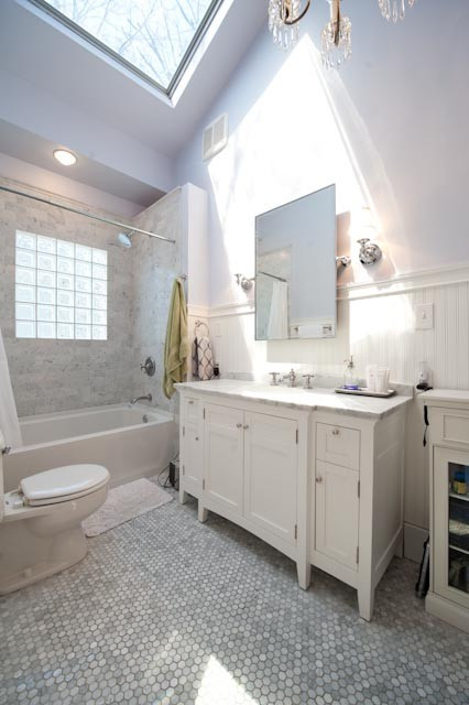 1920S Bathroom Tile
 1920s White Marble Bathroom Makeover Traditional