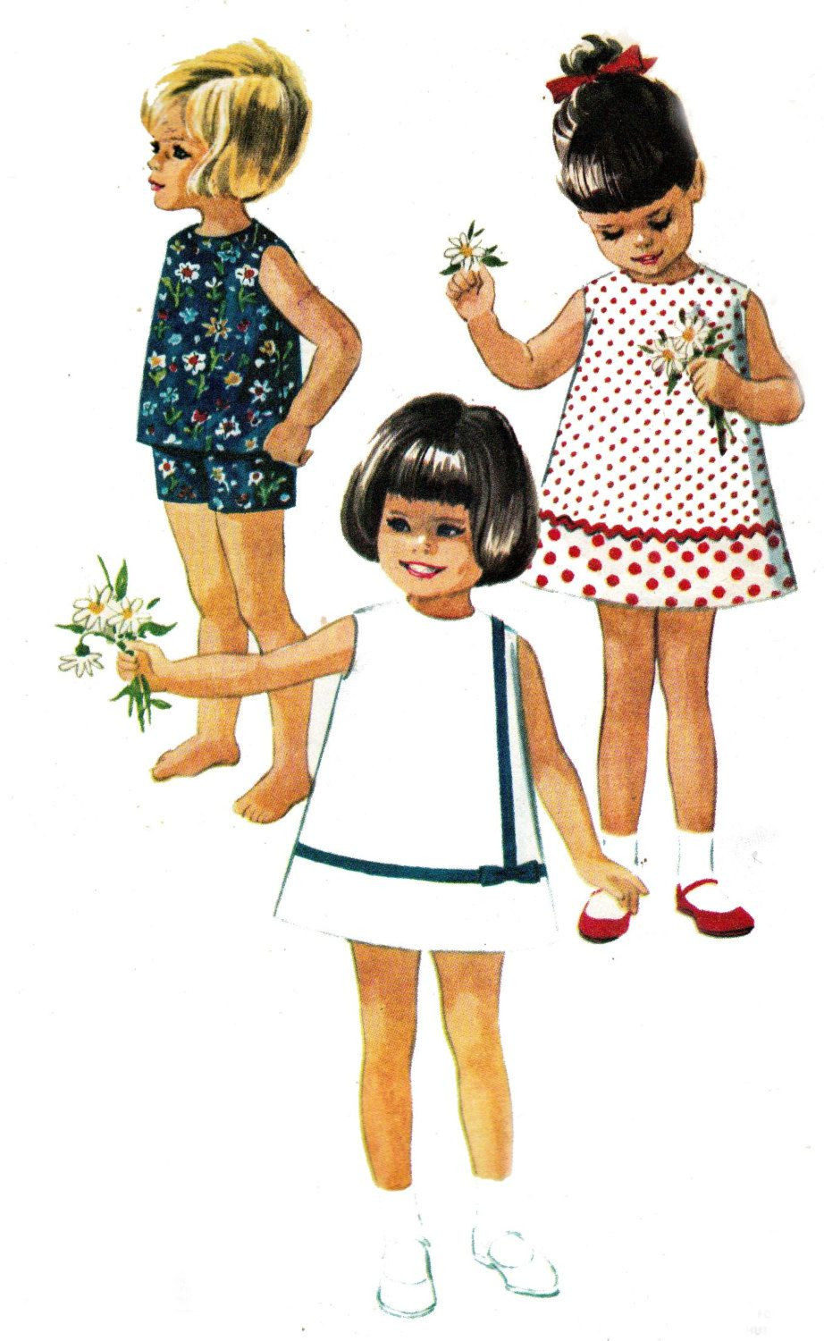 60S Fashion Kids
 60s Vintage Girls Pattern McCalls 7783 Dress or Top and