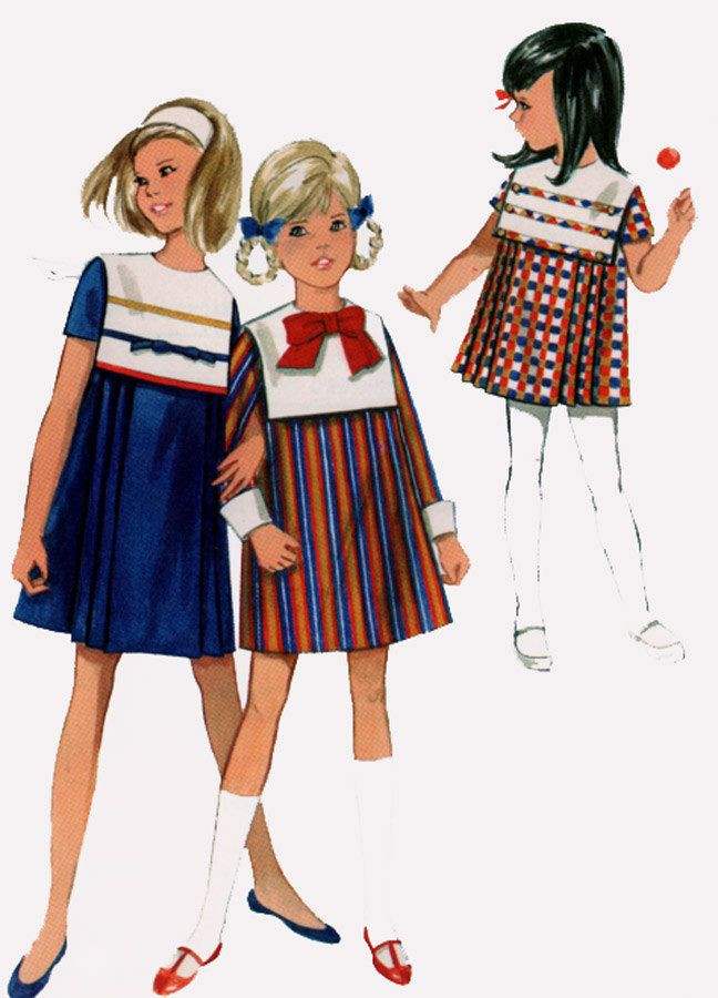 60S Fashion Kids
 1960s Girls MOD e Piece Dress with Sailor Collar