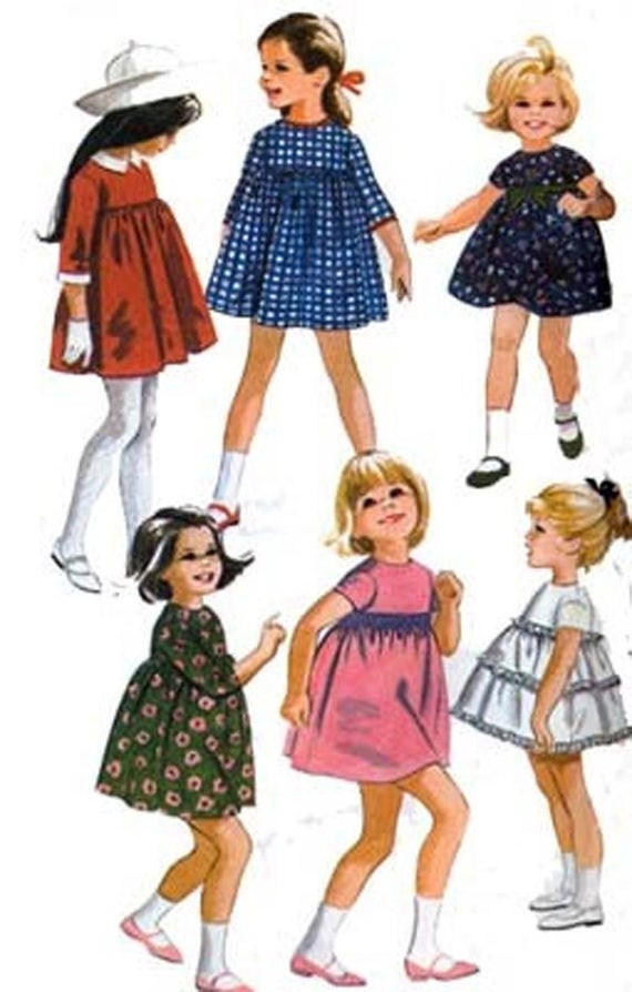60S Fashion Kids
 Vintage 60s Sewing Pattern McCalls 8152 Girls High Waisted