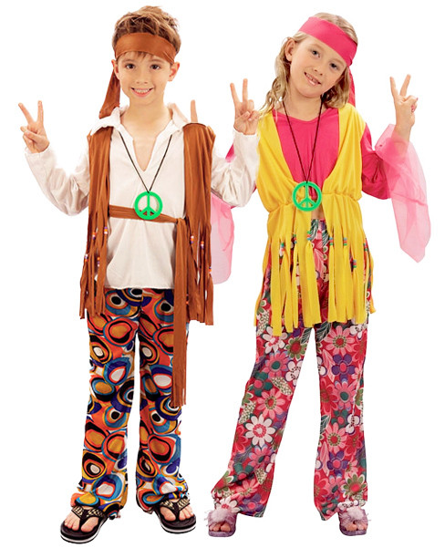 60S Fashion Kids
 Hippy Kids Boys or Girls Costume 1960s Hippie 60s 70s