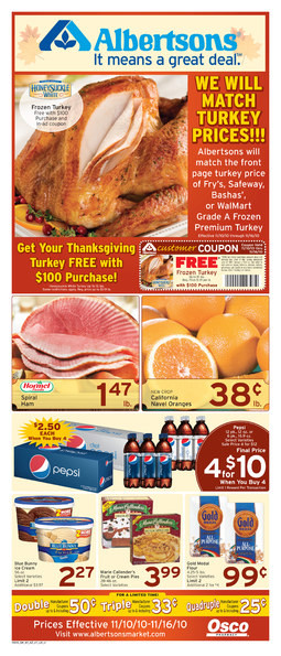 Albertsons Turkey Dinners
 Alicia s Deals in AZ Great Deals at the Grocery Store
