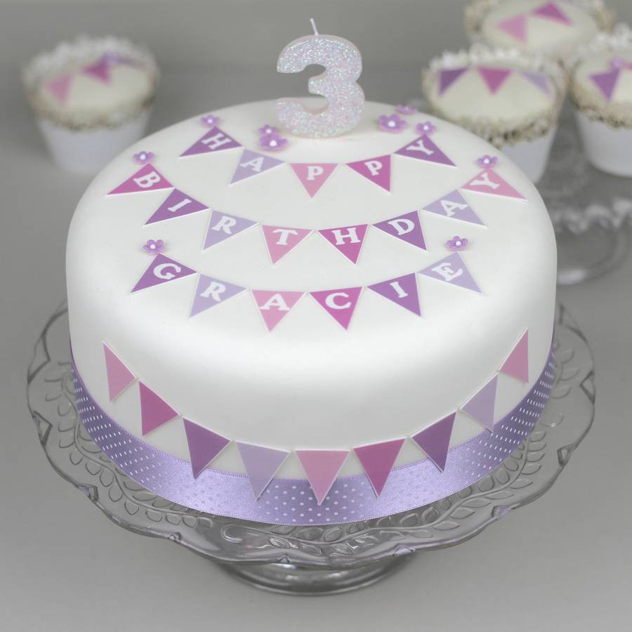 Birthday Cake Decorating
 personalised bunting birthday cake decorating kit by