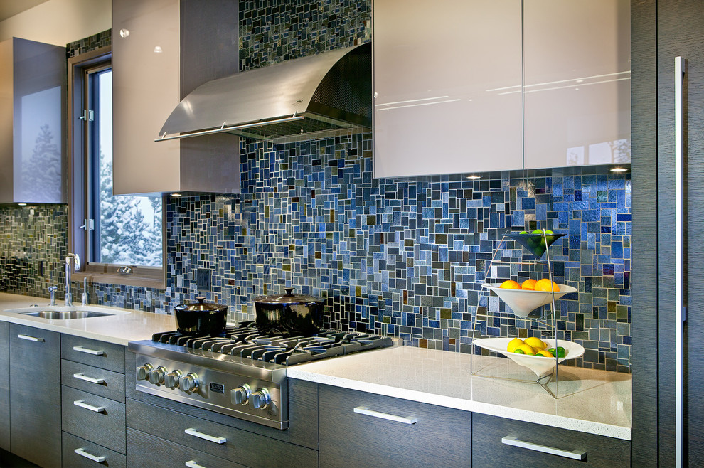 Blue Kitchen Backsplash Ideas
 18 Gleaming Mosaic Kitchen Backsplash Designs