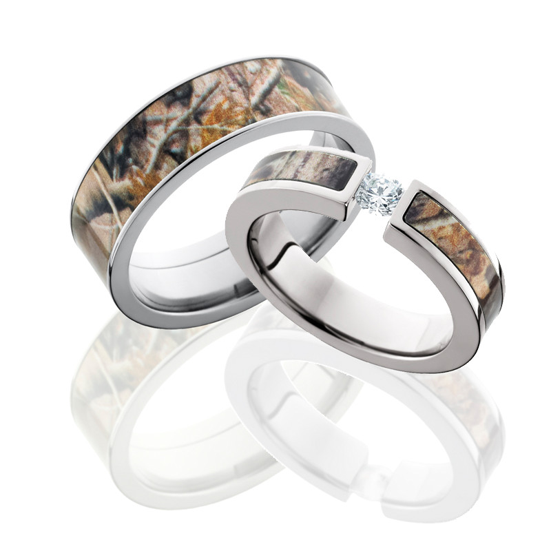 Camo Wedding Rings For Her
 Camo Wedding Ring Sets For Him And Her