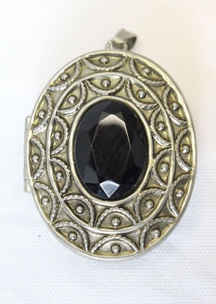Charm Locket Necklace
 Vintage AVON Silver and yx Locket Brooch Pin Necklace