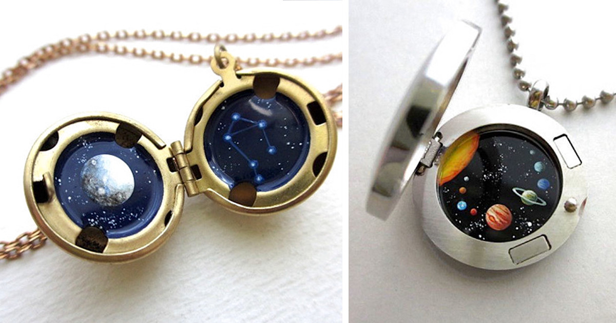 Charm Locket Necklace
 Miniature Astronomy Lockets That Hide The Universe Inside