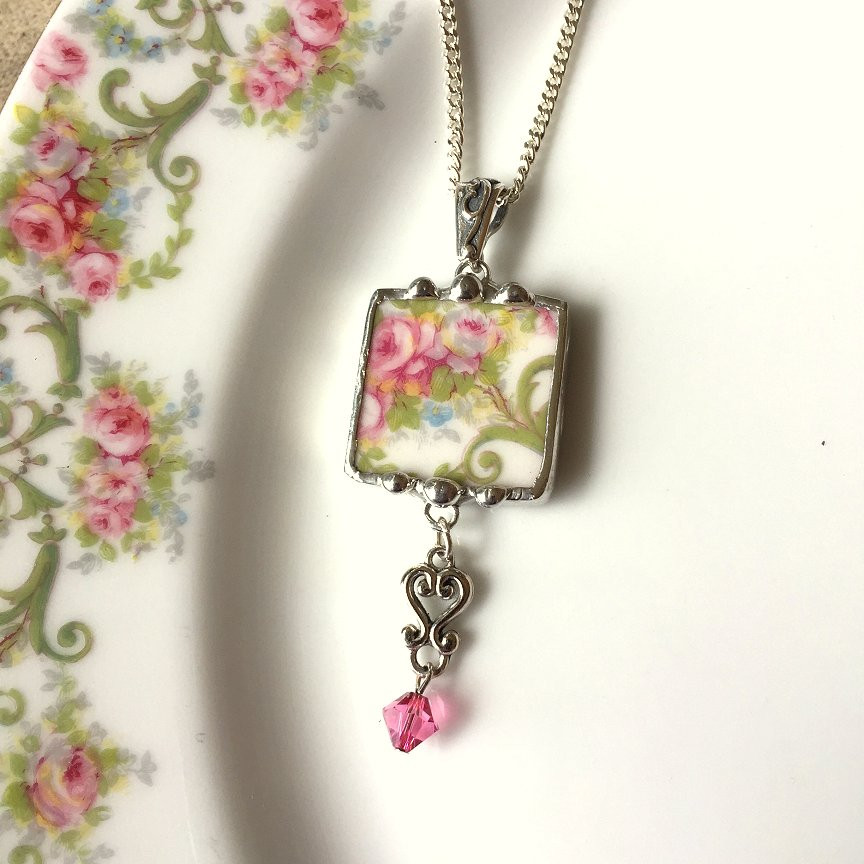 Charm Locket Necklace
 Dishfunctional Designs New Broken China Jewelry In My