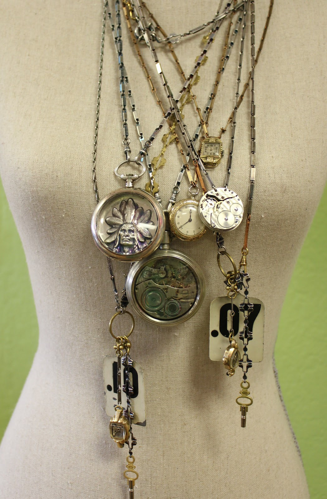 Charm Locket Necklace
 Knitique Steampunk Jewelry Trunk Show