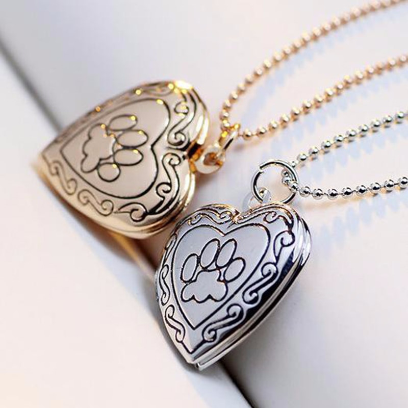 Charm Locket Necklace
 SUTEYI Frame Memory Locket Necklace Silver Gold