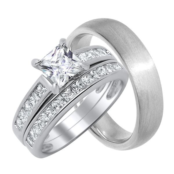 Cheap Wedding Ring Sets His And Hers
 Matching His Her Trio Wedding Ring Set Looks Real Not
