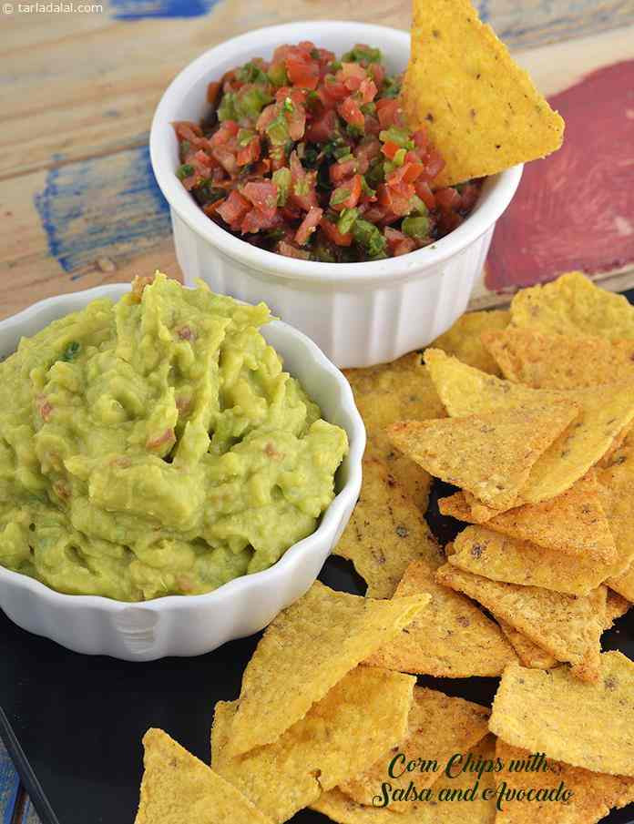 Chips And Salsa Recipe
 Corn Chips with Salsa and Avocado Dip Jain Salsa recipe