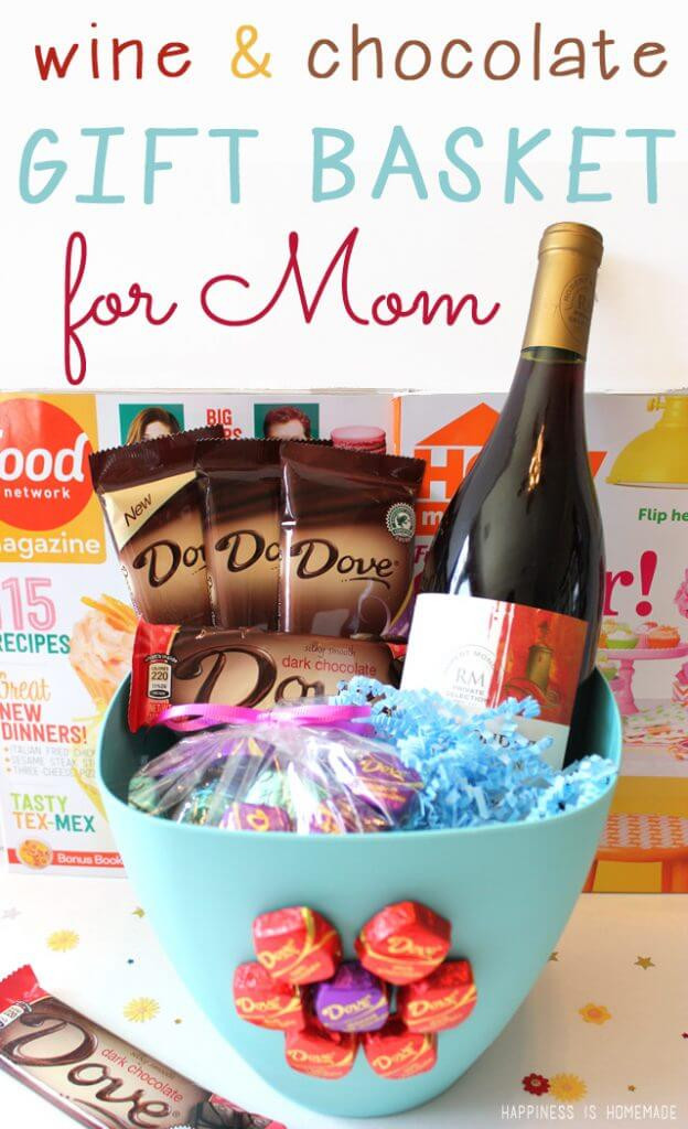 Chocolate Mothers Day Gifts
 Mother s Day Wine & Dark Chocolate Gift Basket Happiness