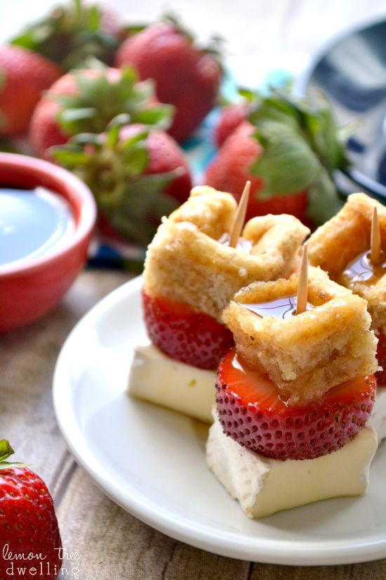 Christmas Brunch Appetizers
 Strawberry Brie Waffle Bites a simple delicious Mother