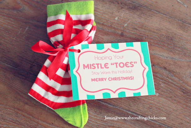 Christmas Socks Gift Ideas
 Mistle "Toes" Christmas Socks Gift Tag & Free Printable