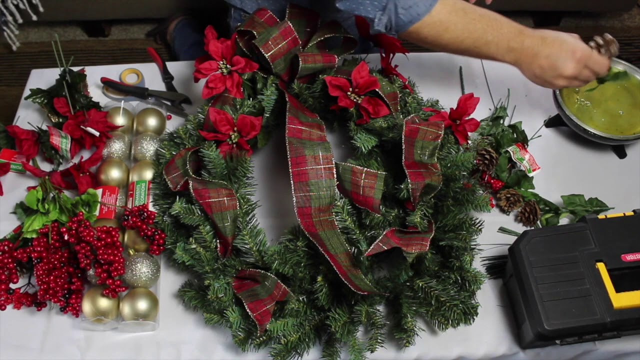 Christmas Wreath DIY
 EASY DIY Dollar Tree Christmas Wreath Wreath Tutorial