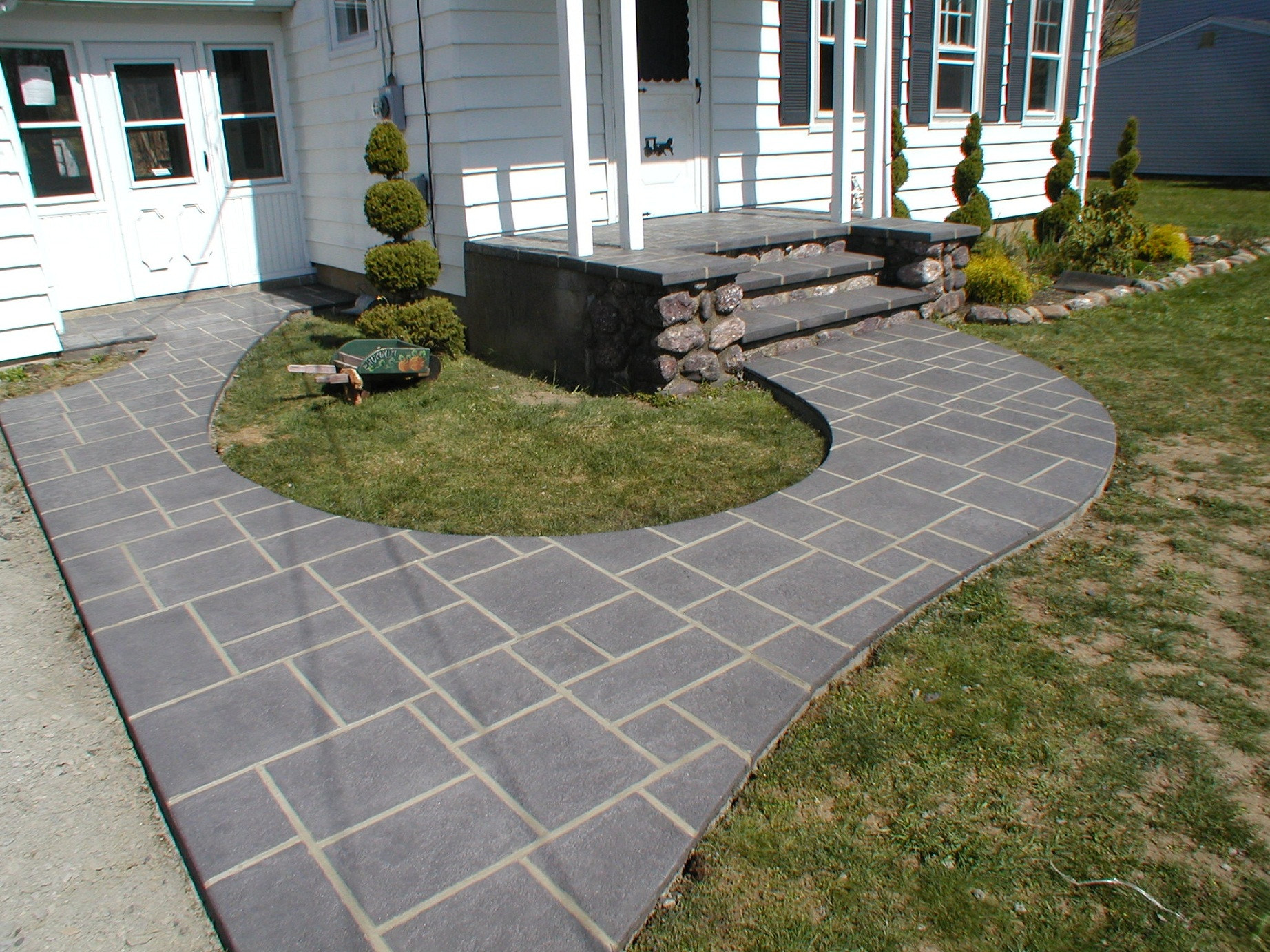 Concreting Backyard Cost
 Stone Texture Awesome Stamped Concrete Patio Design With