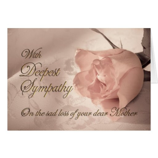 Condolence Quotes For Loss Of Mother
 Sympathy card on the of mother