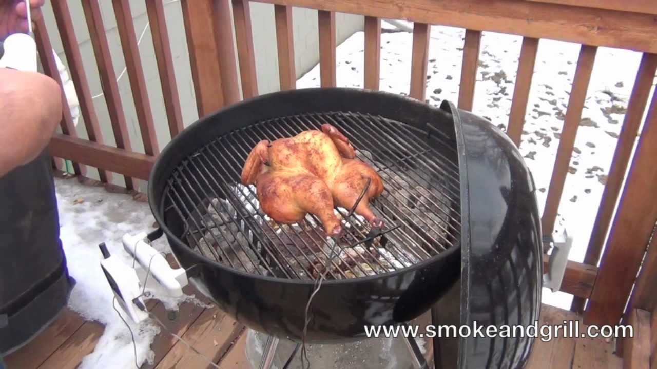 Cooking A Whole Chicken On The Grill
 Spatchcock Chicken on a Weber Kettle Charcoal Grill