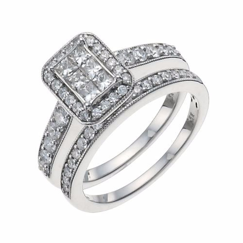 Cubic Zirconia Wedding Ring Sets
 Wedding Engagement Sterling Silver Cubic Zirconia Bridal