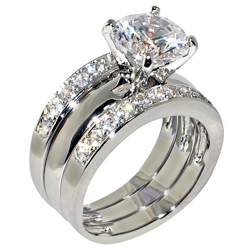 Cubic Zirconia Wedding Ring Sets
 3 47 Ct Round Cubic Zirconia Cz Solitaire Bridal