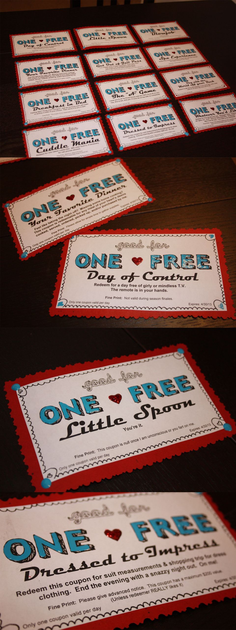 Cute Gift Ideas For Boyfriend
 coupons I made for my boyfriend s birthday e free meal