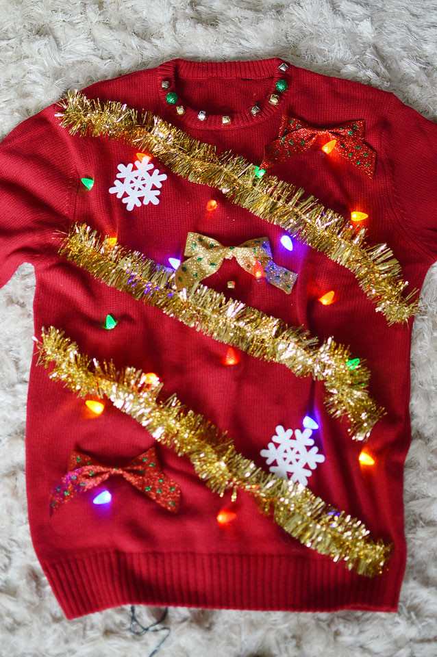 DIY Ugly Christmas Sweater With Lights
 DIY Light Up Ugly Christmas Sweater The Samantha Show