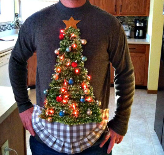 DIY Ugly Christmas Sweater With Lights
 Shockingly Simple Ugly Christmas Sweaters Craft Paper
