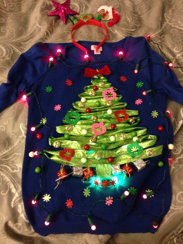 DIY Ugly Christmas Sweater With Lights
 1001 Ideas for Ugly Christmas Sweater Ideas Funny and