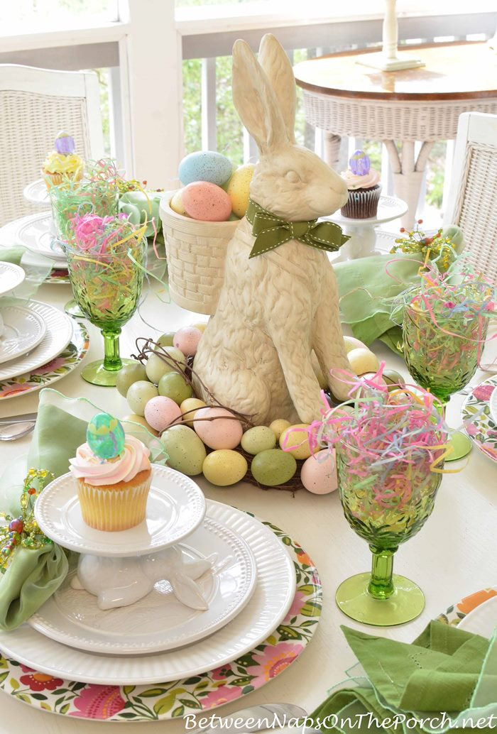 Easter Dinner Table
 A Spring Table Setting with the Easter Bunny