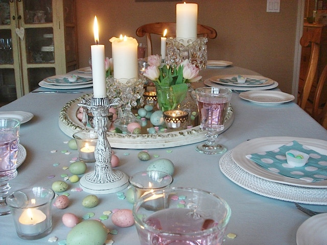 Easter Dinner Table
 Easter Home Decor Ideas – Robin’s Egg Blue Dining Room