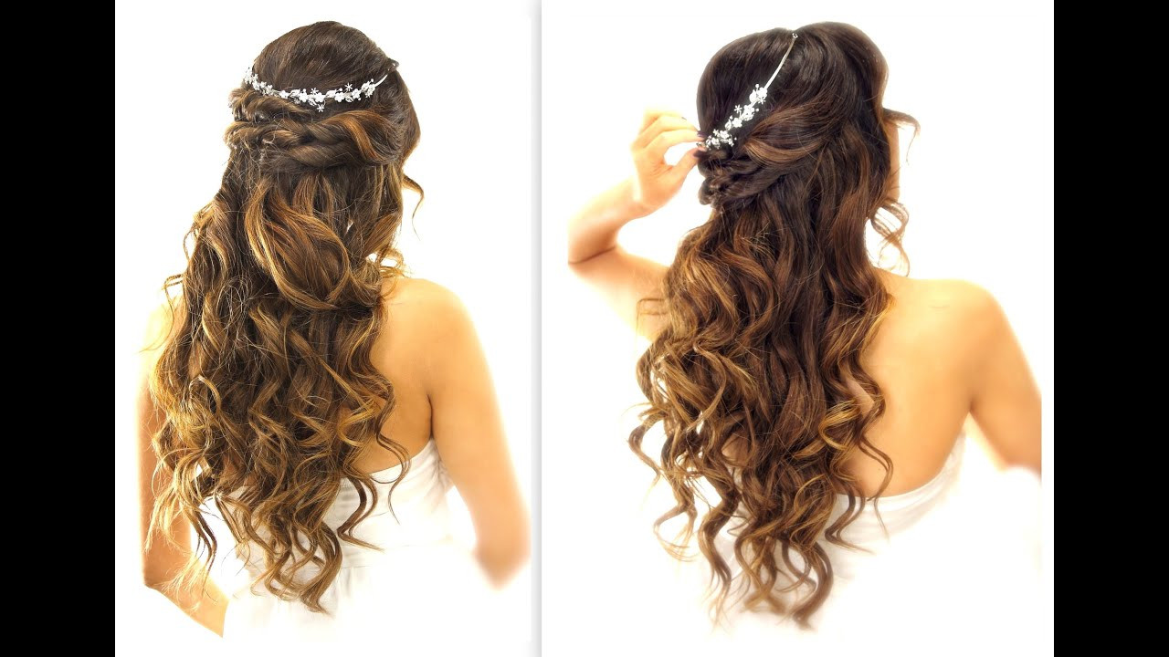 Easy Wedding Hairstyles For Long Hair
 EASY Wedding Half Updo HAIRSTYLE with CURLS