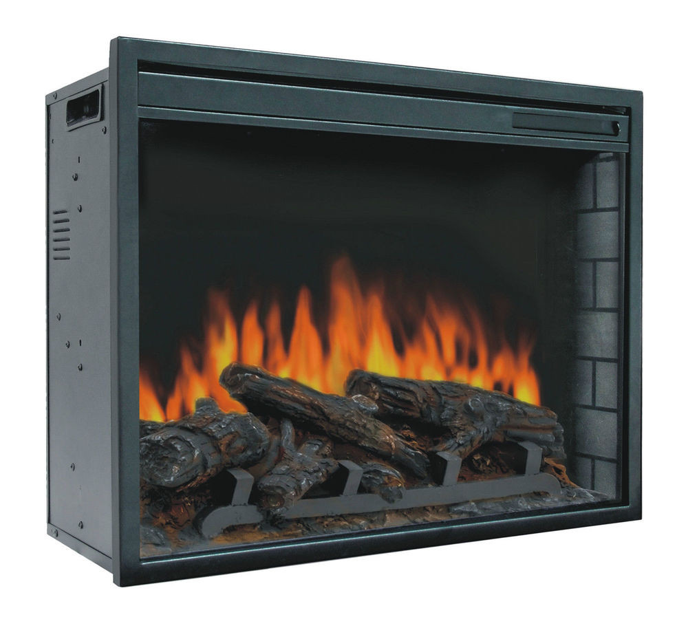 Electric Log Fireplace
 23" Electric Firebox Insert with Fan Heater and Glowing