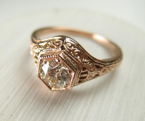 Etsy Diamond Rings
 Items similar to Filigree Antique Vintage Engagement