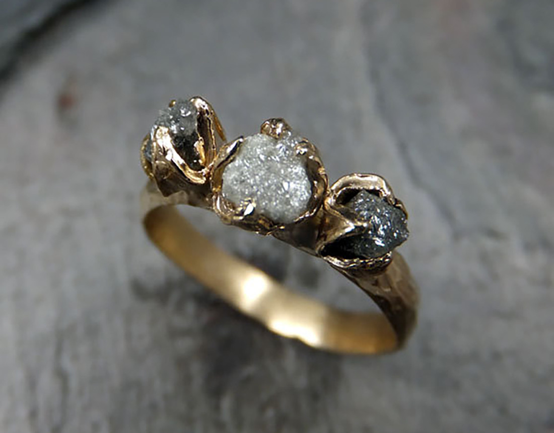 Etsy Diamond Rings
 Rough uncut diamond engagement ring Etsy HoneyBrides