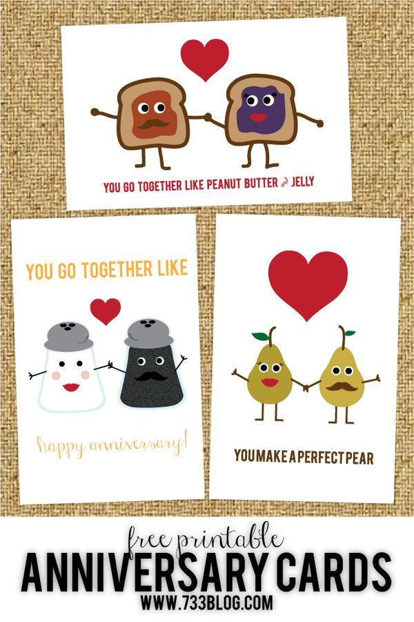 First Anniversary Gift Ideas For Couple From Parents
 Free Printable Anniversary Cards