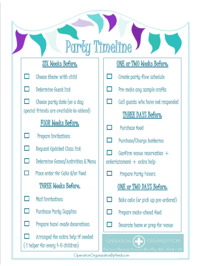 First Birthday Party Checklist
 26 Life easing Birthday Party Checklists