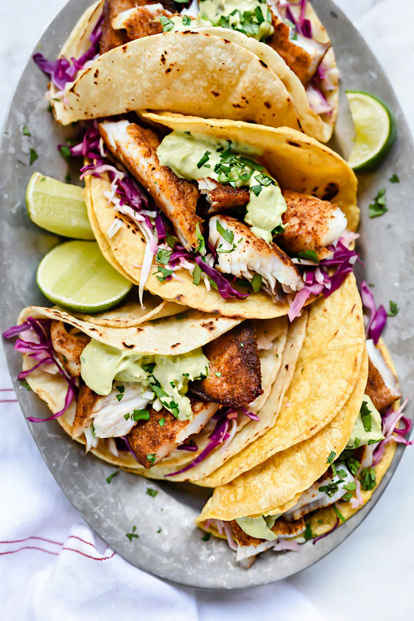 Fish Taco Recipes
 Blackened Fish Tacos with Creamy Avocado Sauce