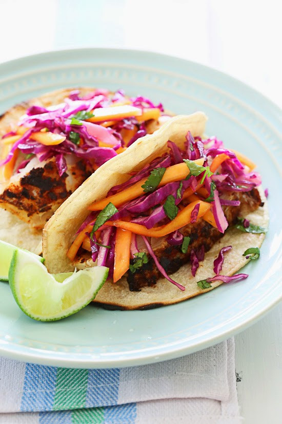 Fish Tacos With Cabbage
 Blackened Fish Tacos with Cabbage Mango Slaw