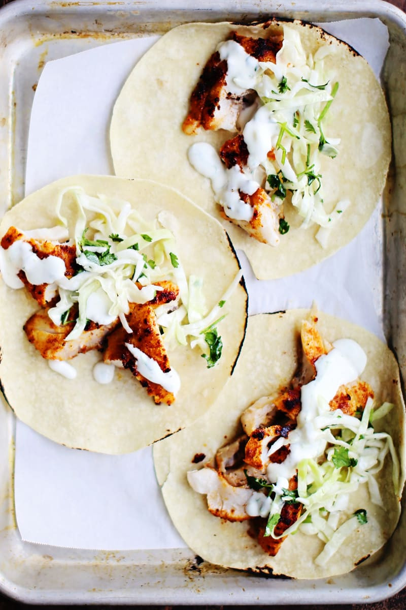 Fish Tacos With Cabbage
 Spicy Fish Tacos With Cabbage Slaw Lime Crema