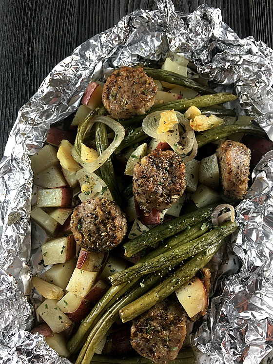 Foil Dinners On The Grill
 Foil Wrapped Dinner Sausage Green Beans and Potatoes
