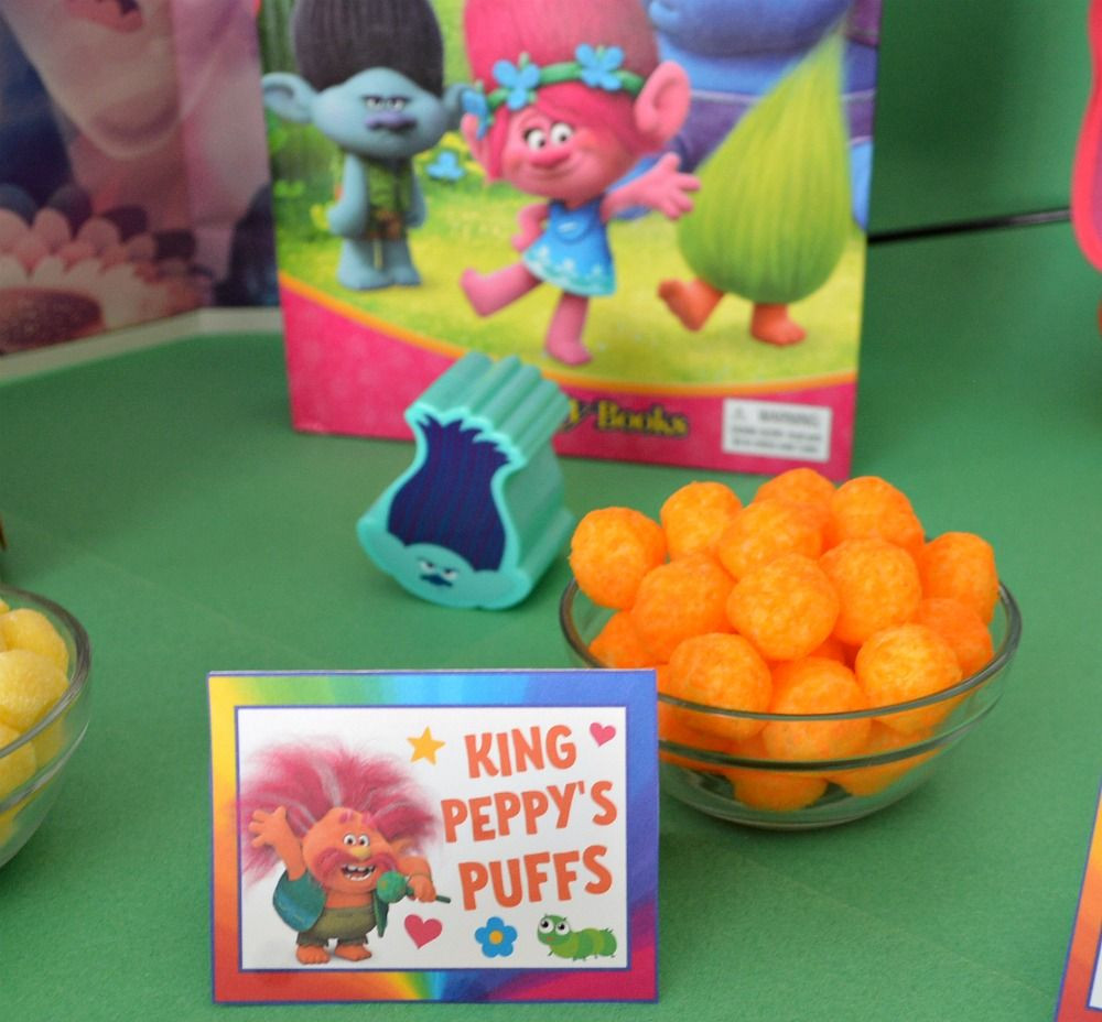 Food Ideas For A Troll Party
 Trolls Party Food Card Set Audrey Pinterest