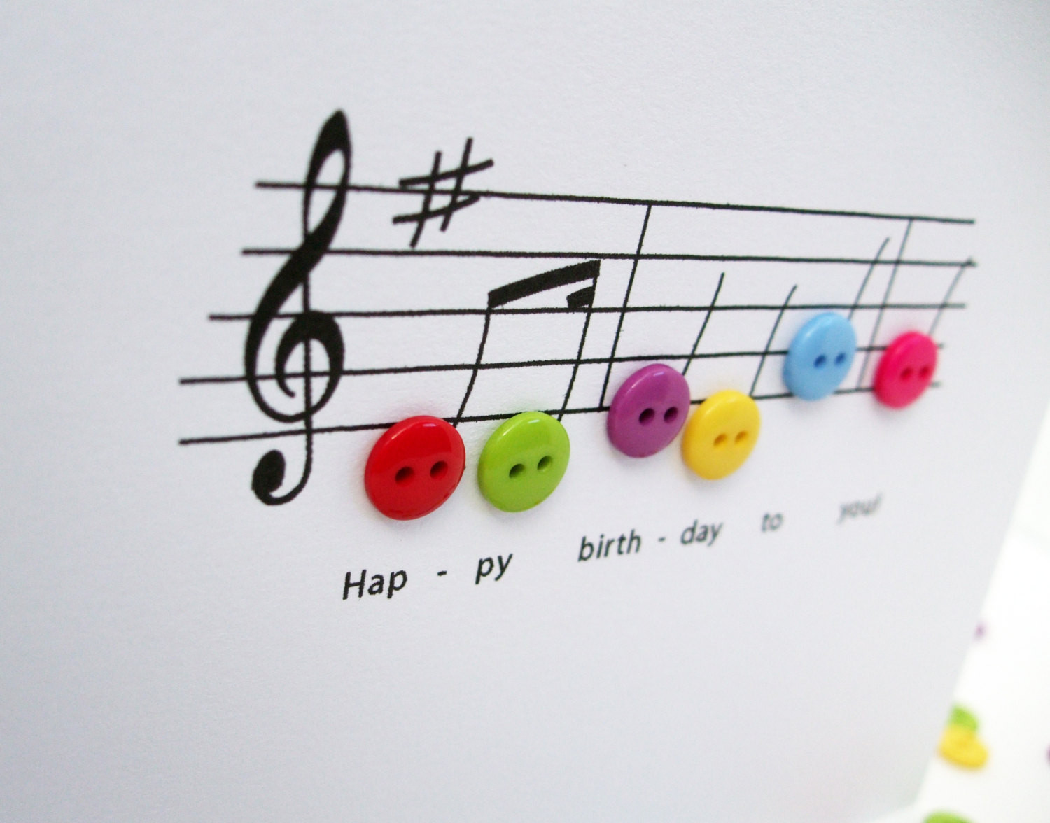 Free Online Birthday Cards With Music
 Happy Birthday Music Card Birthday Card with Button Notes