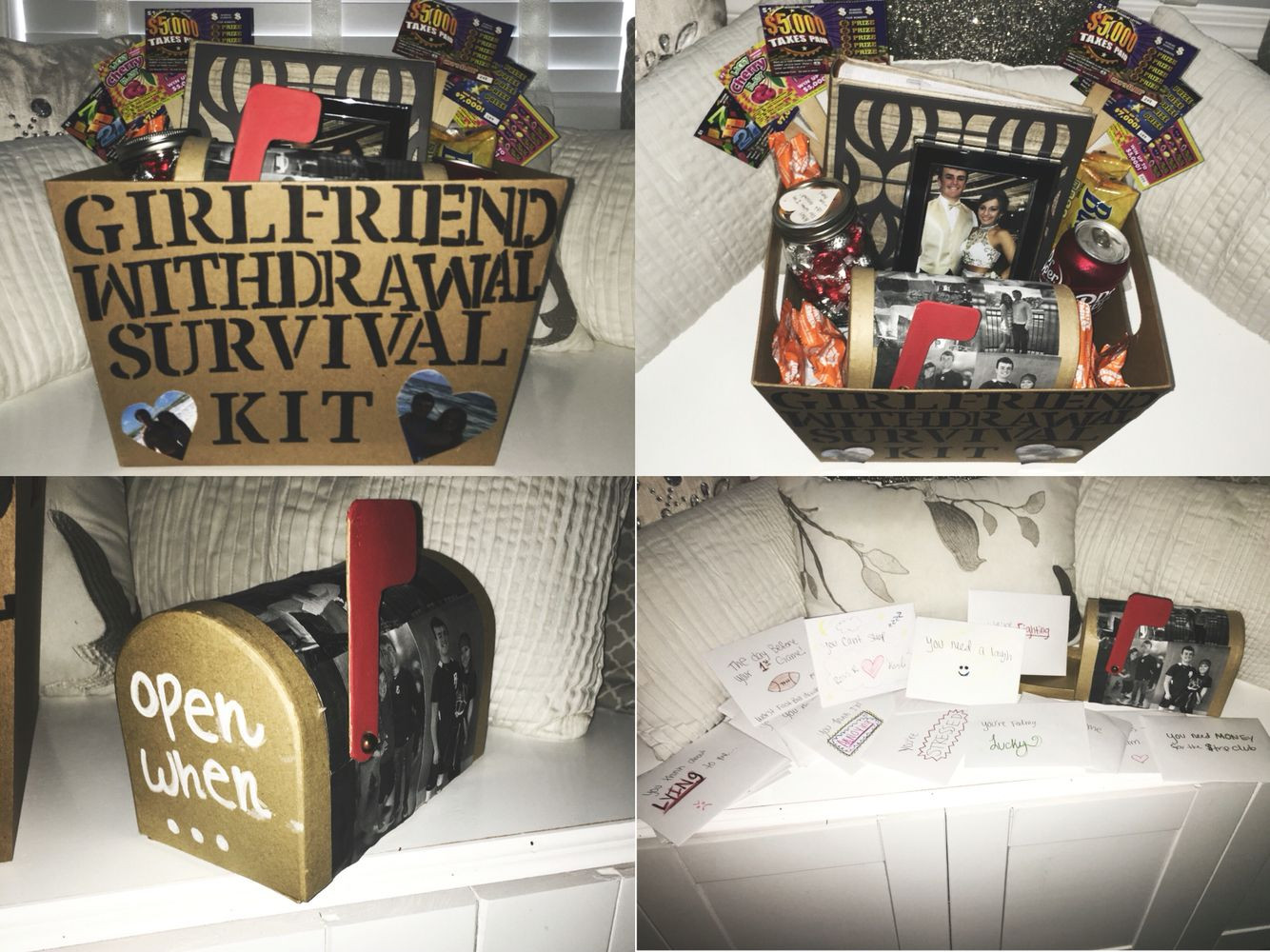 Gift Box Ideas For Girlfriend
 Girlfriend withdrawal survival kit and open when letters