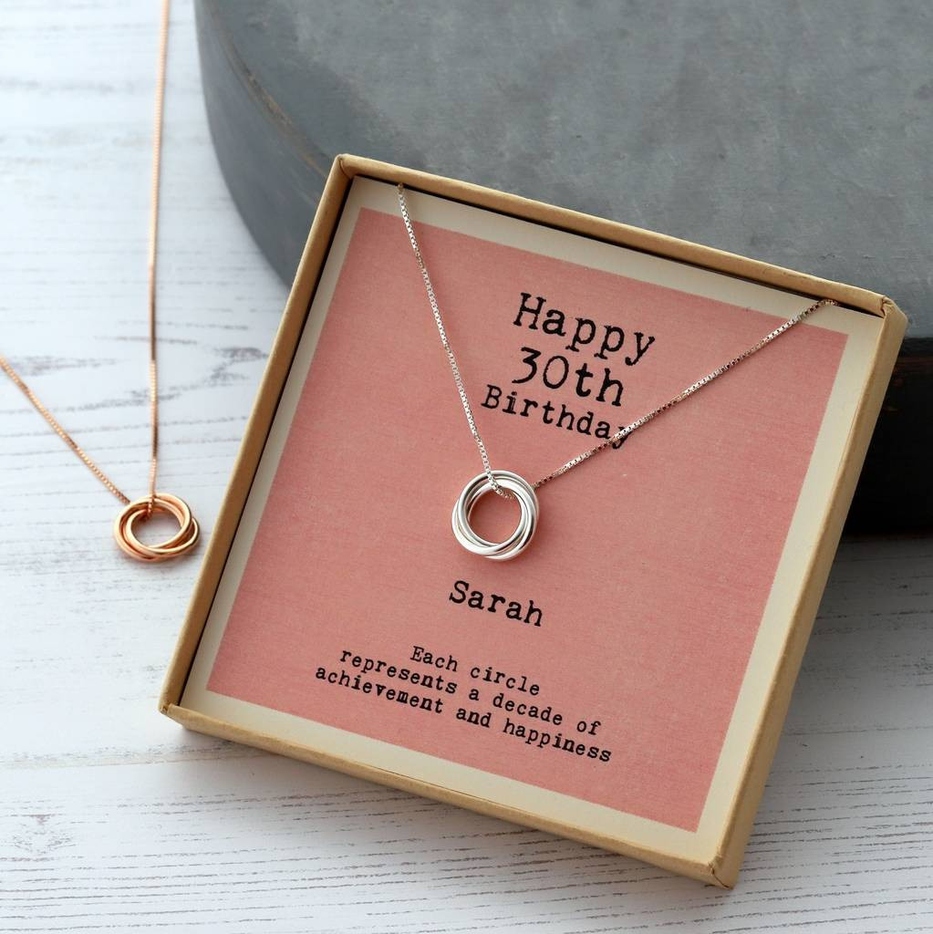 Gift Ideas For 30Th Birthday Woman
 sterling silver happy 30th birthday necklace by attic