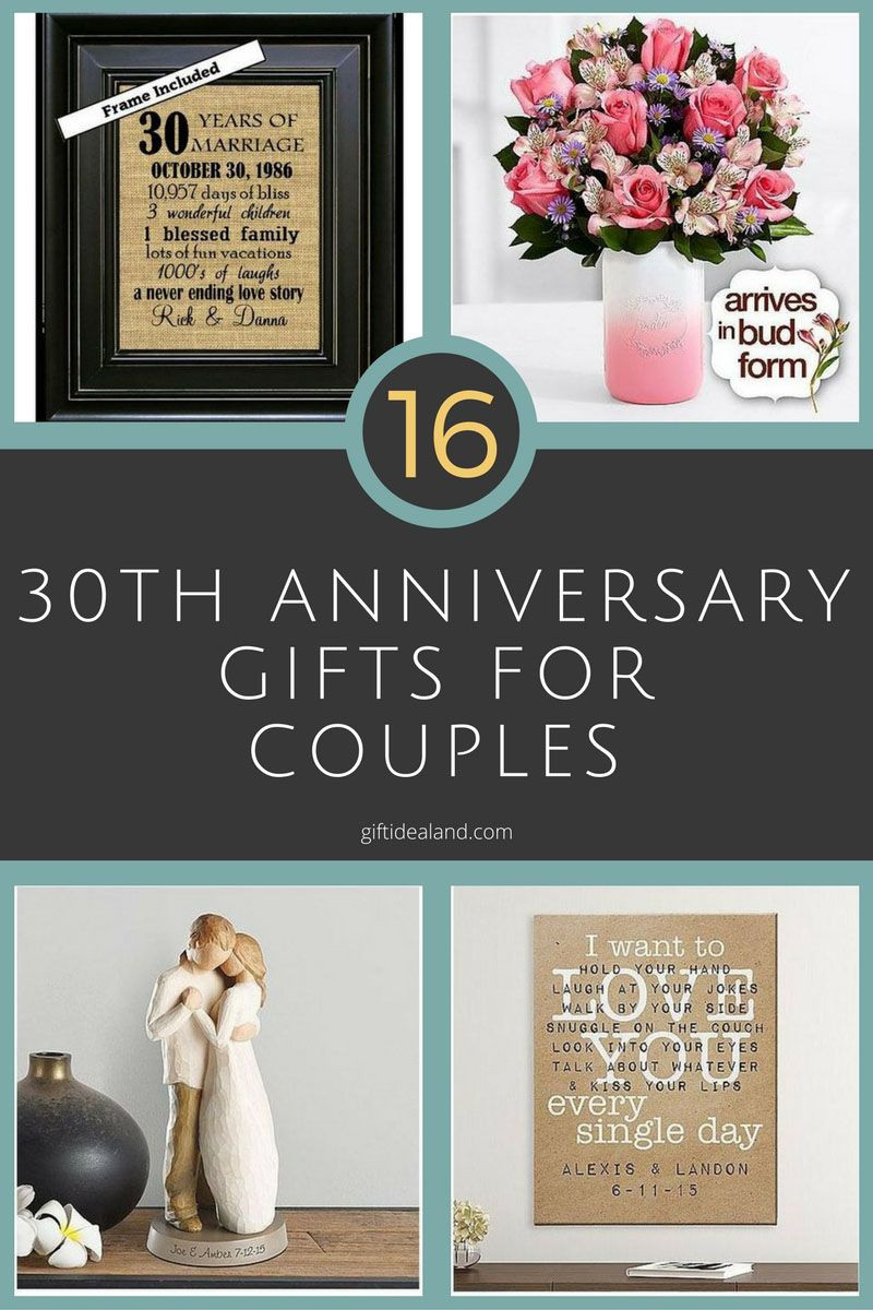 Gift Ideas For Anniversary Couple
 30 Good 30th Wedding Anniversary Gift Ideas For Him & Her