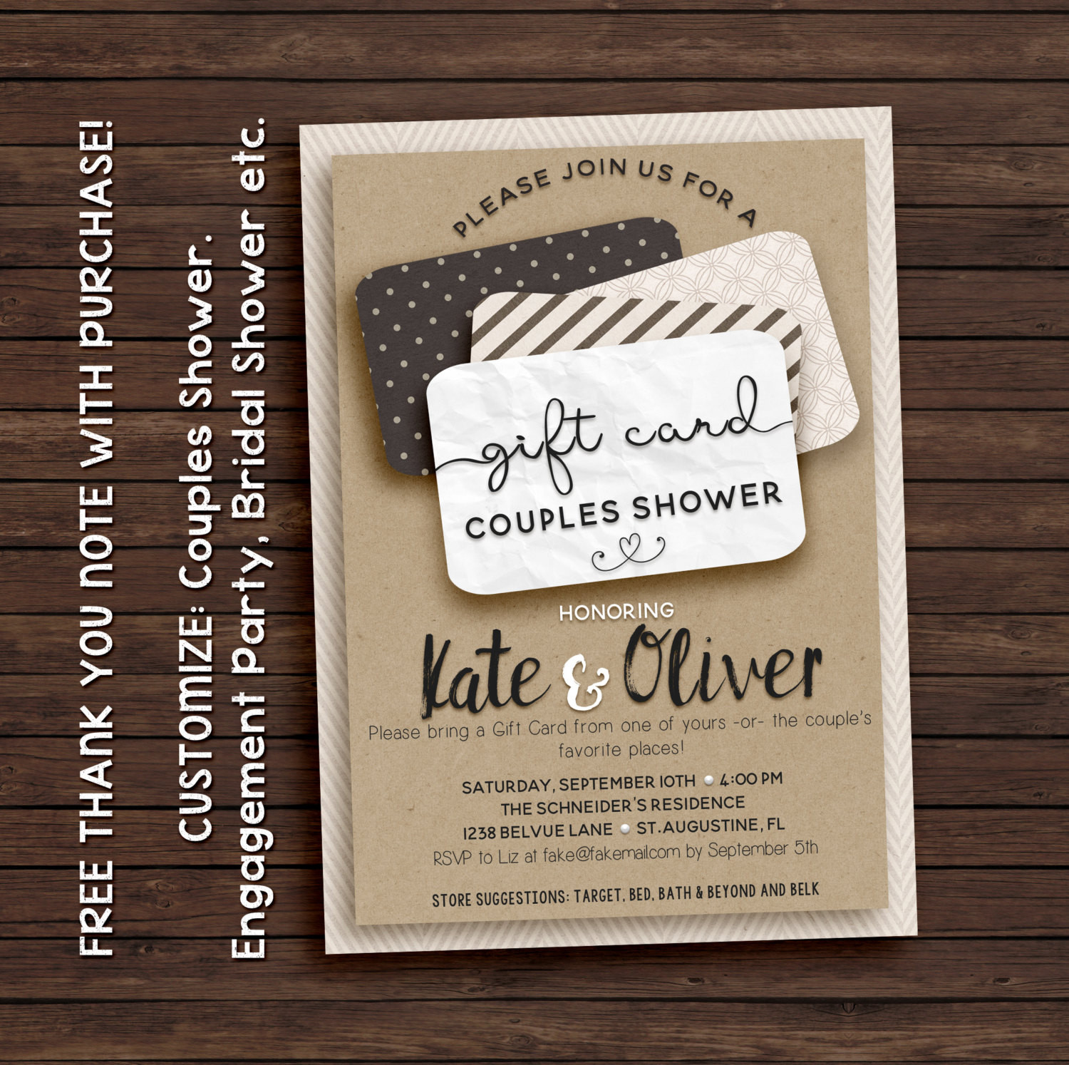 Gift Ideas For Couples Shower
 Couples shower invitation t card invitation printable