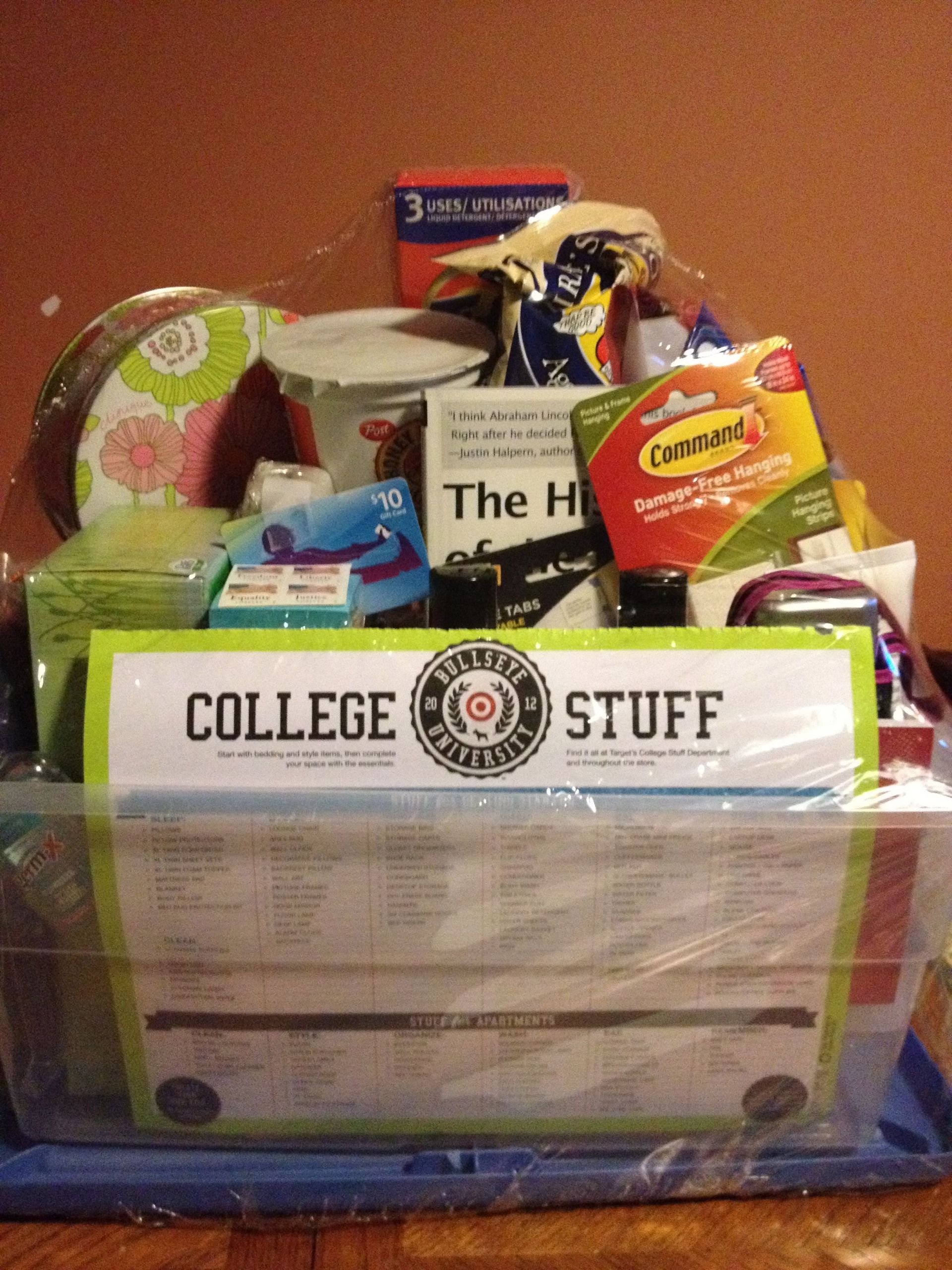 Going To College Gift Basket Ideas
 Put this fun t basket to her for my niece who is off