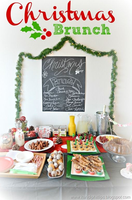 Holiday Brunch Party Ideas
 Christmas Brunch faux chalkboard & raspberry liquor