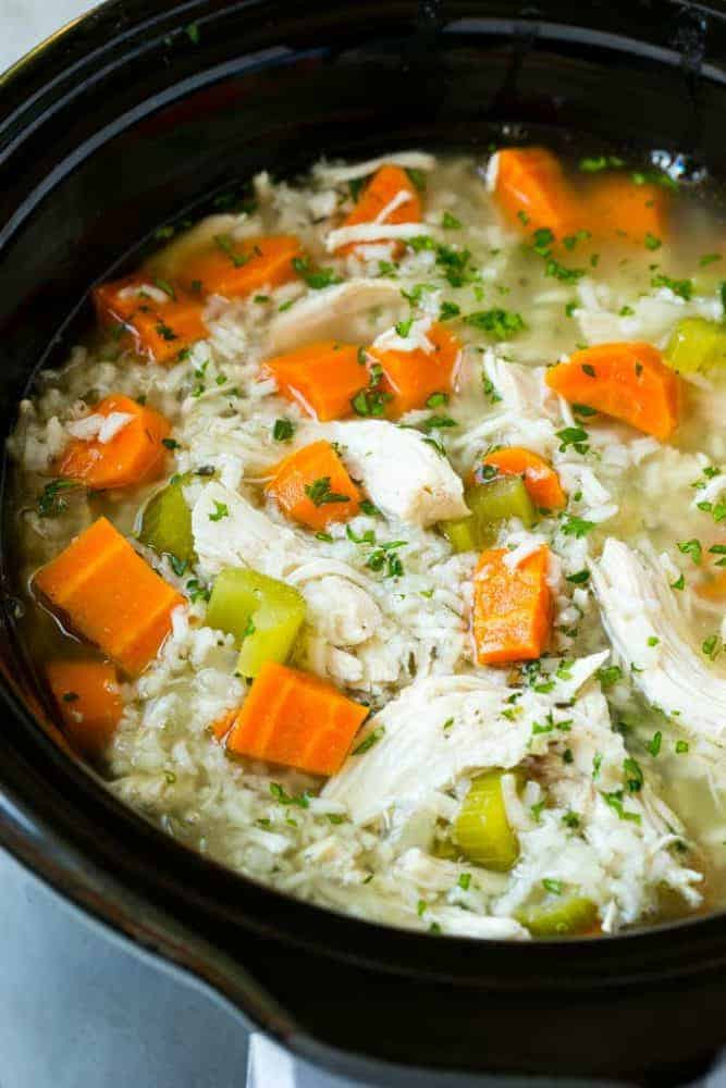 Homemade Chicken And Rice Soup
 Slow Cooker Chicken and Rice Soup